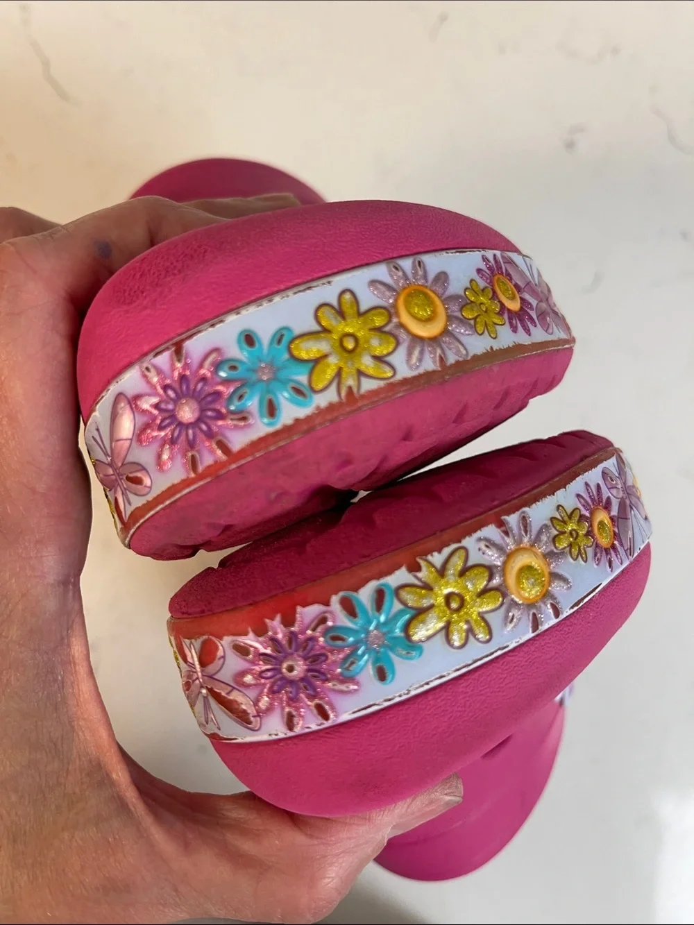 Crocs Kids' Crocband Butterfly Clogs Candy Pink Size 1 Junior Style # 202664